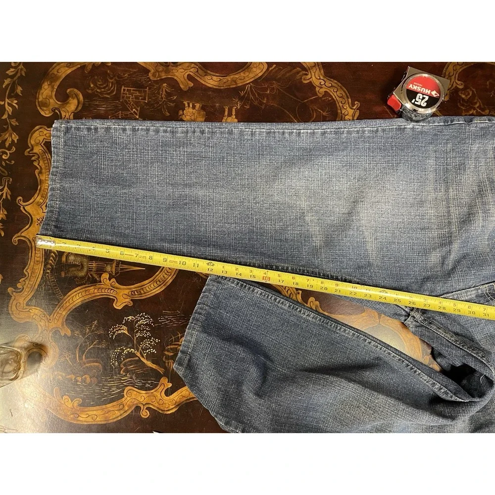 VTG Phat Farm Men Argyle Pocket Denim Jeans Straight Leg Y2K Hip Hop Baggy 42 32